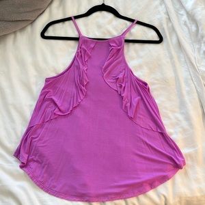 Express Pink Ruffle Tank Top, Size Small